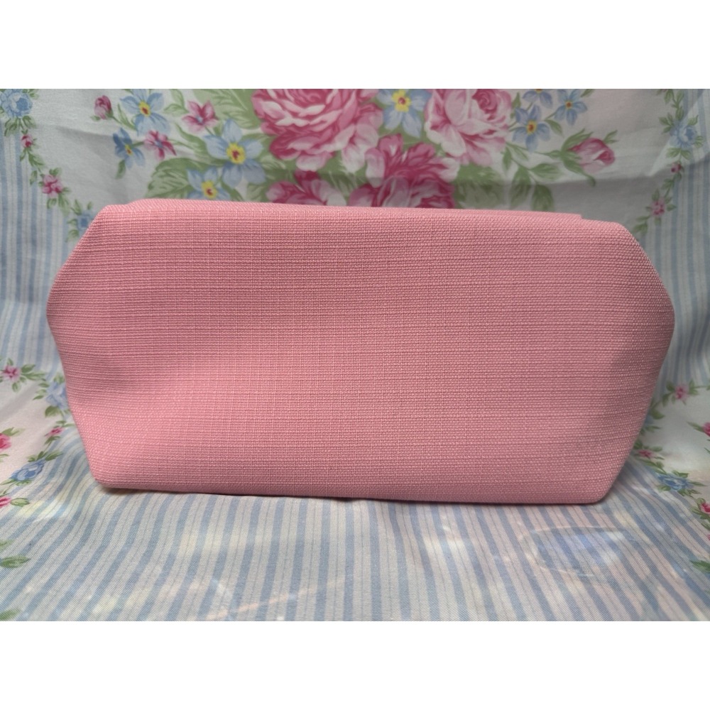 Lancôme Pink Makeup Cosmetic Bag Zip Pouch Travel‎ Toiletry 5x12"